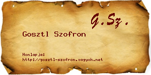 Gosztl Szofron névjegykártya